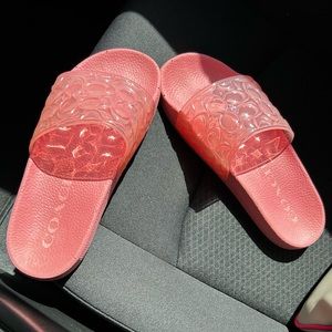 Pink Coach Jelly Slides
